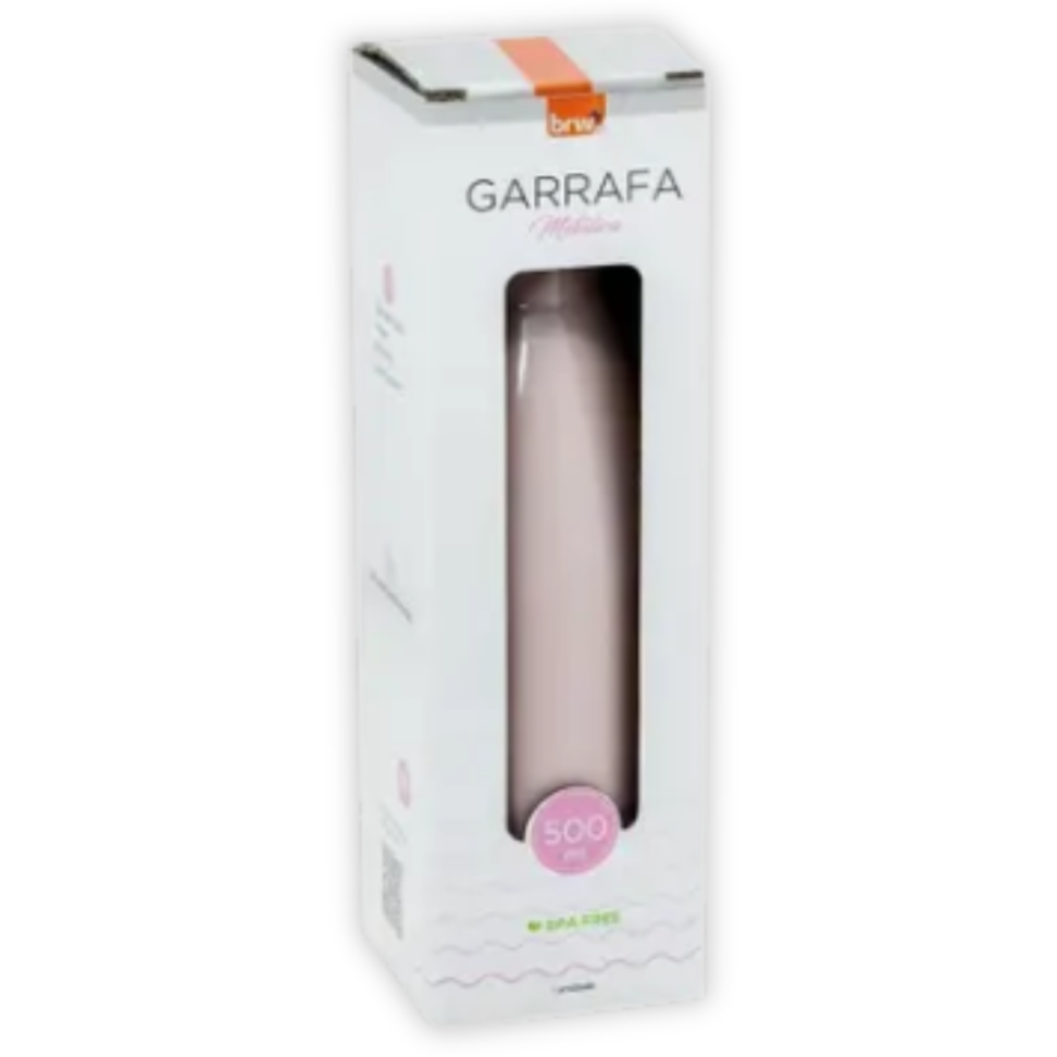 Garrafa Metálica Inox Rosa 500ml BRW - #1