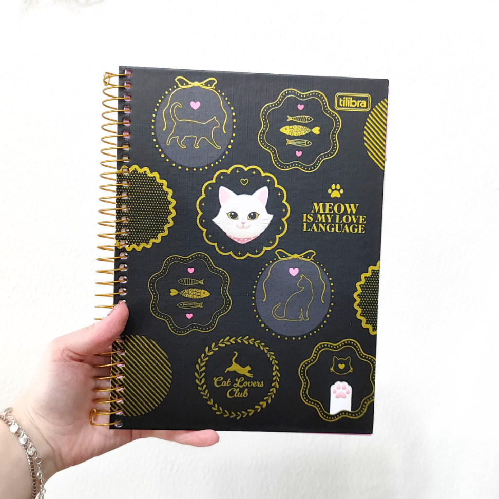 Caderno com Espiral Colegial 10 Matérias Purrfect Cats Tilibra - #1