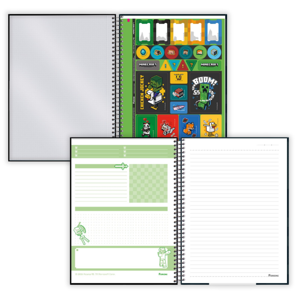 Caderno com Espiral Universitário Minecraft 1 Matéria Foroni - #1