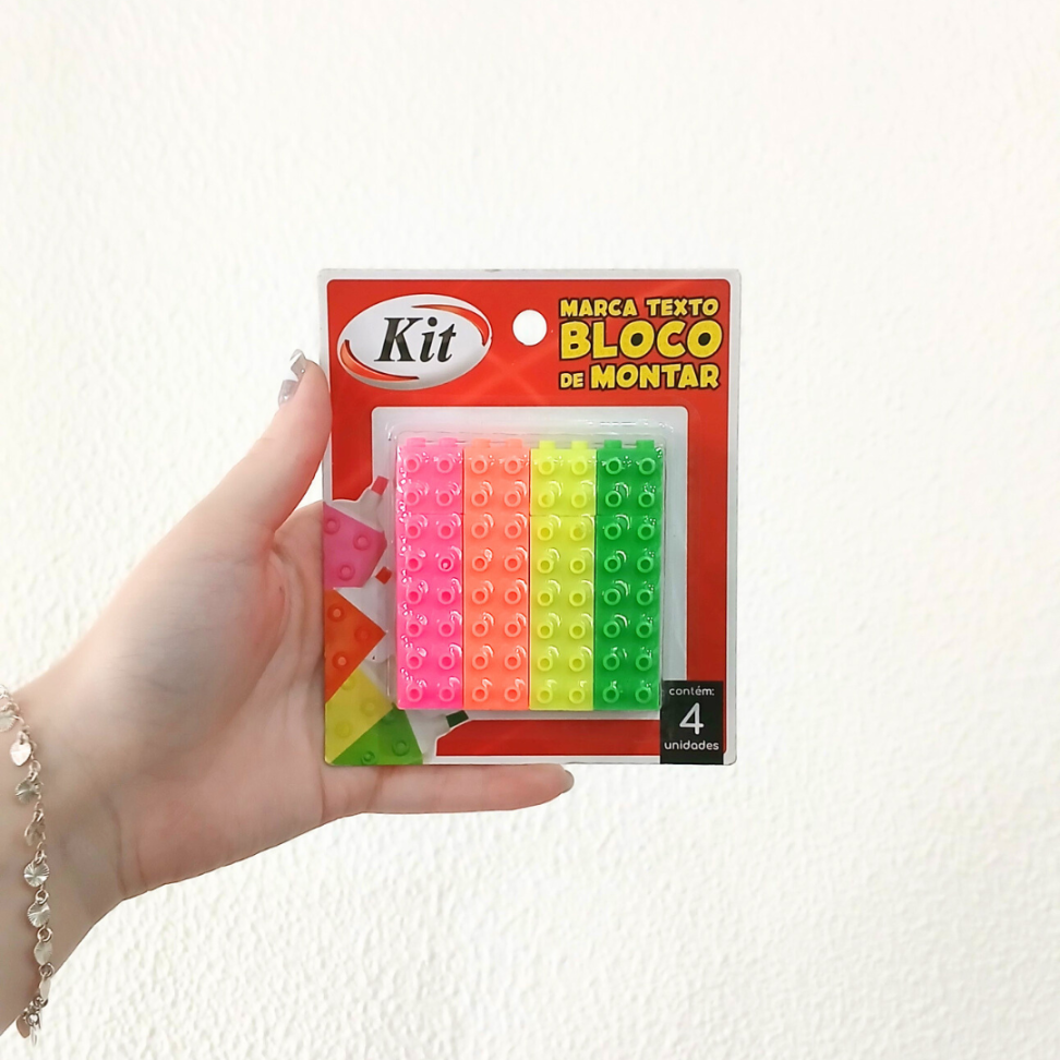 Kit Marca Texto Bloco de Montar 4 Cores Neon Kit - #2