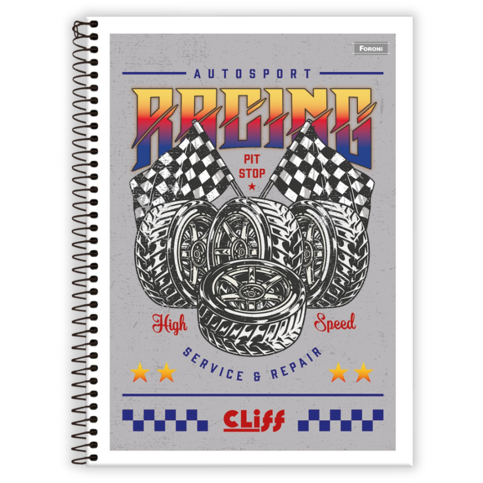 Caderno com Espiral Capa Flexível Universitário Cliff 1 Matéria Foroni - #1