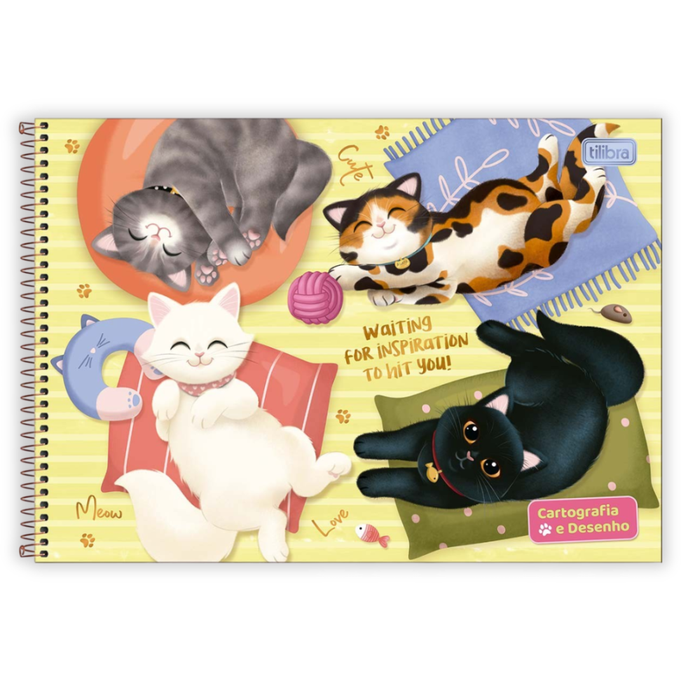Caderno de Cartografia e Desenho Purrfect Cats Tilibra - #1