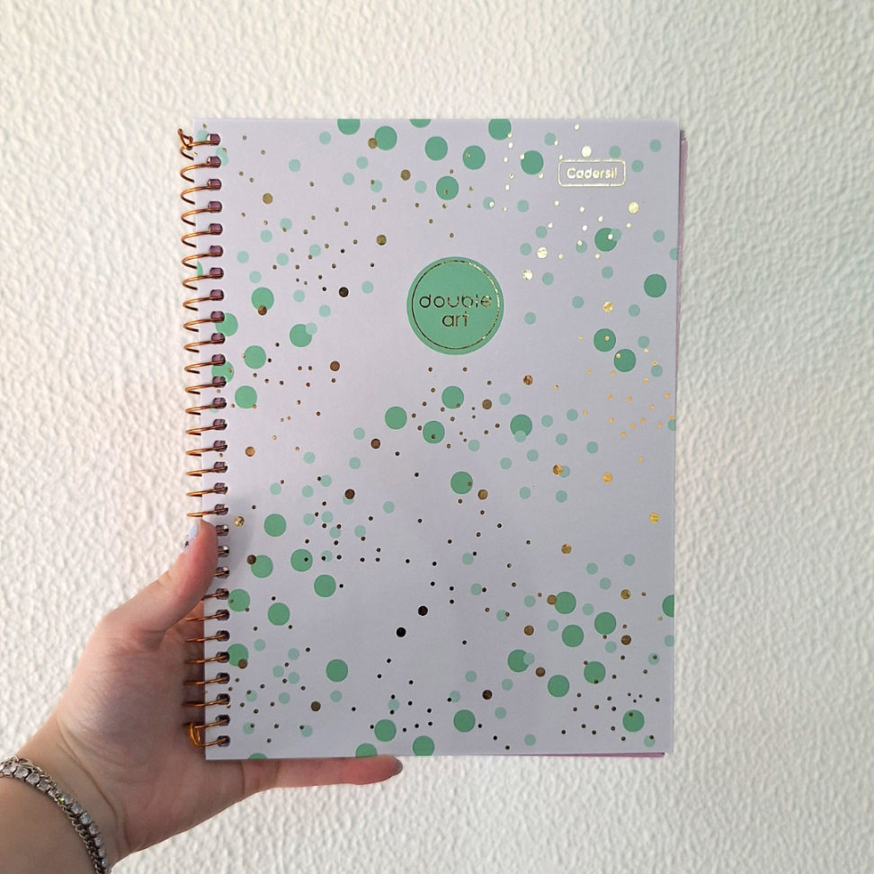 Caderno com Espiral Colegial Double Art 1 Matéria Cadersil - #8