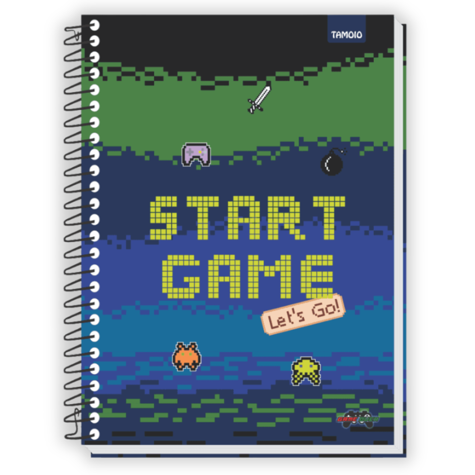 Caderno com Espiral Universitário 1 Matéria Game Over Tamoio - #1