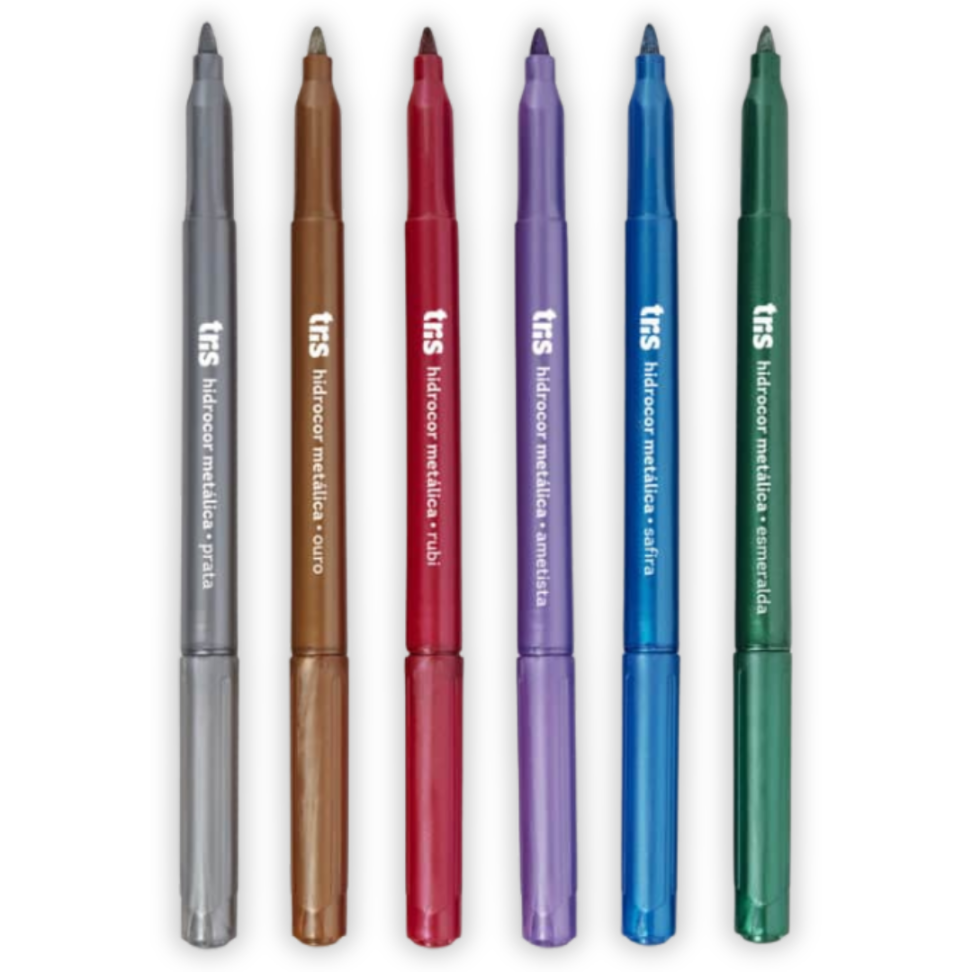 Canetinha Hidrocor Metálica 6 Cores Fancy Holic Tris - #3