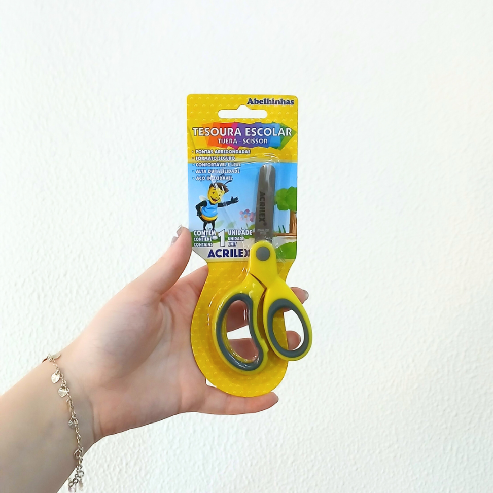 Tesoura Escolar Bicolor Acrilex - #6