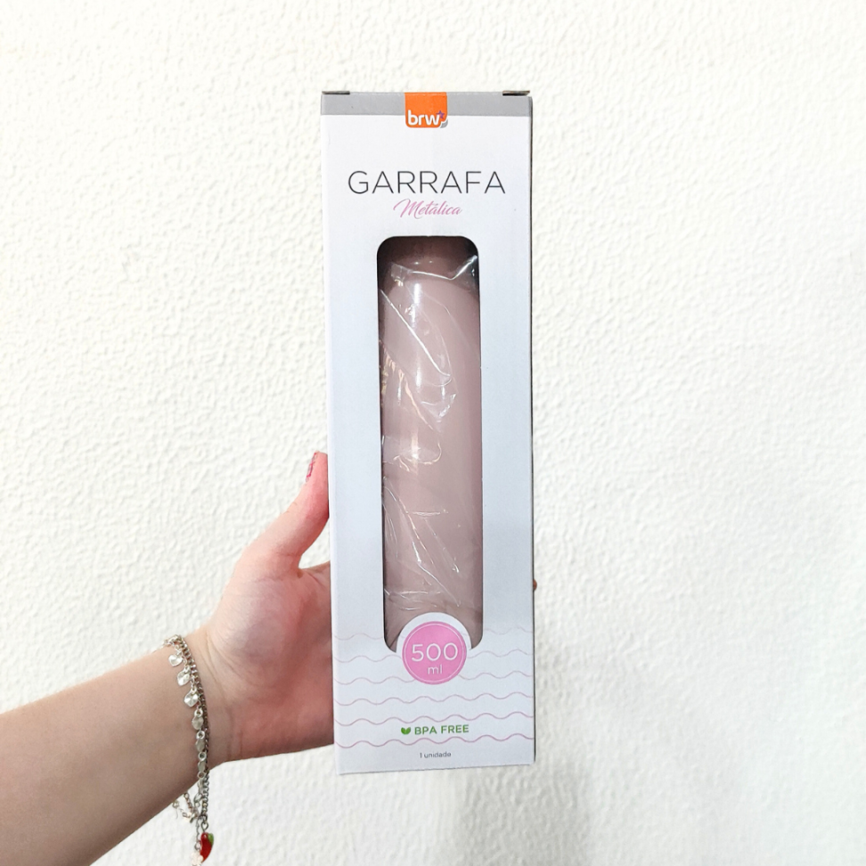 Garrafa Metálica Inox Rosa 500ml BRW - #1