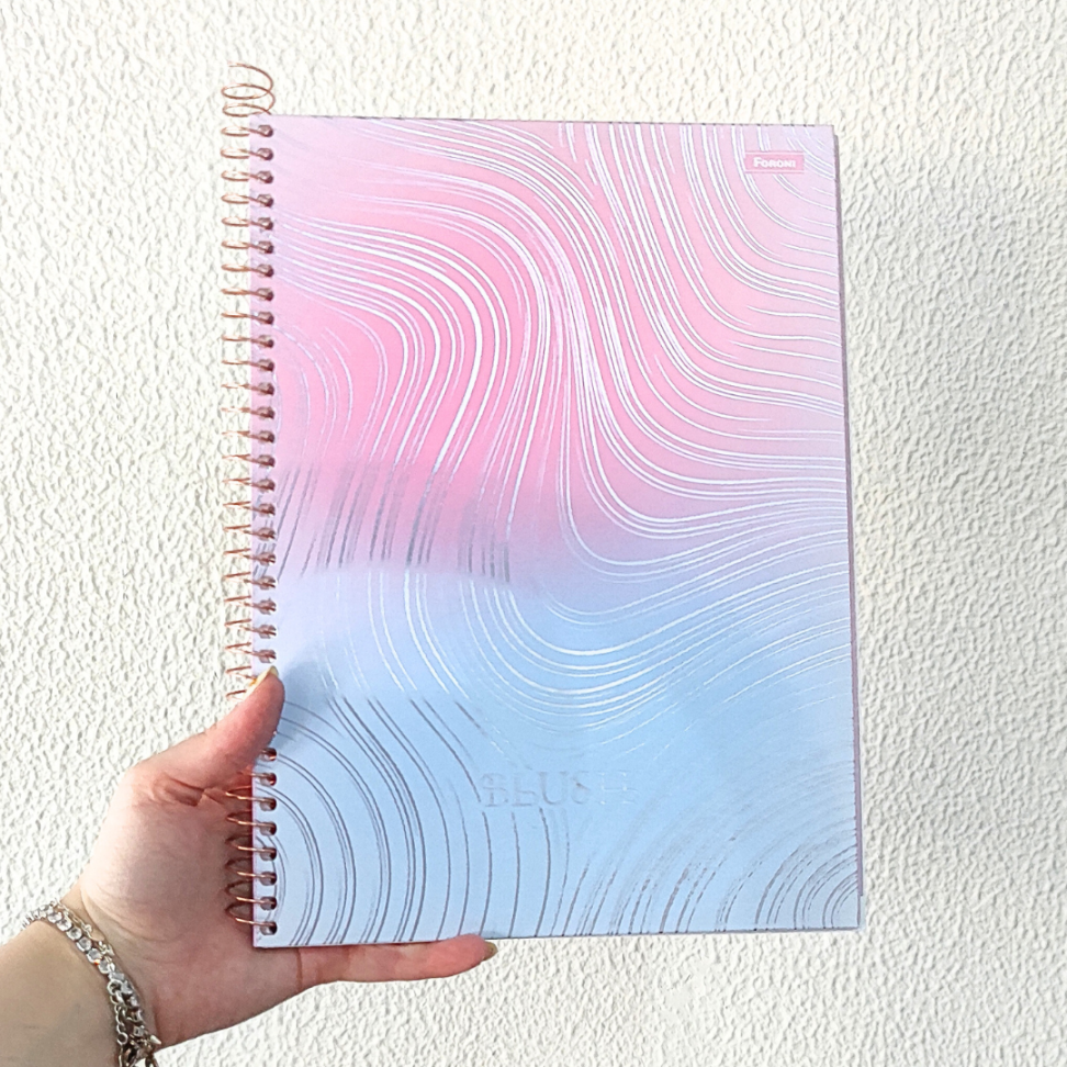 Caderno com Espiral Universitário Blush 1 Matéria Foroni - #1