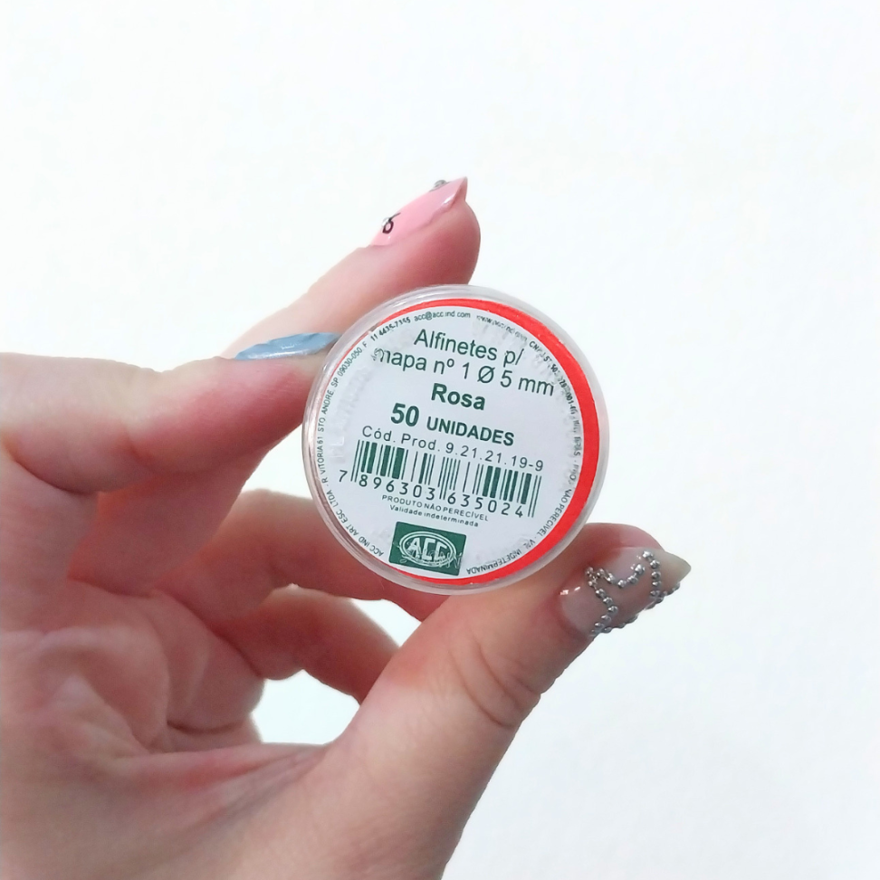 Alfinete para Mapa Tipo Bola Rosa 5mm 50 Unidades ACC - #3