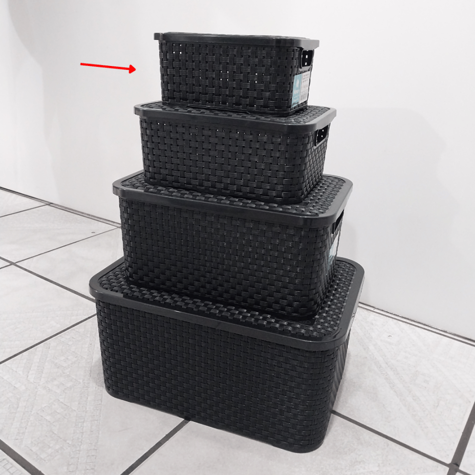 Caixa Organizadora Rattan Preto 2L Nitron - #5