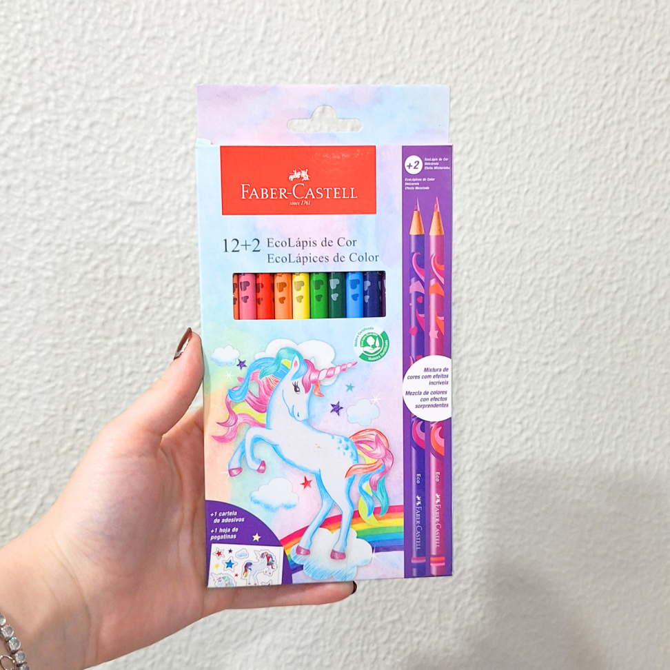 Lápis de Cor Eco 12 Cores + 2 Multicoloridos Unicórnio Faber-Castell - #1