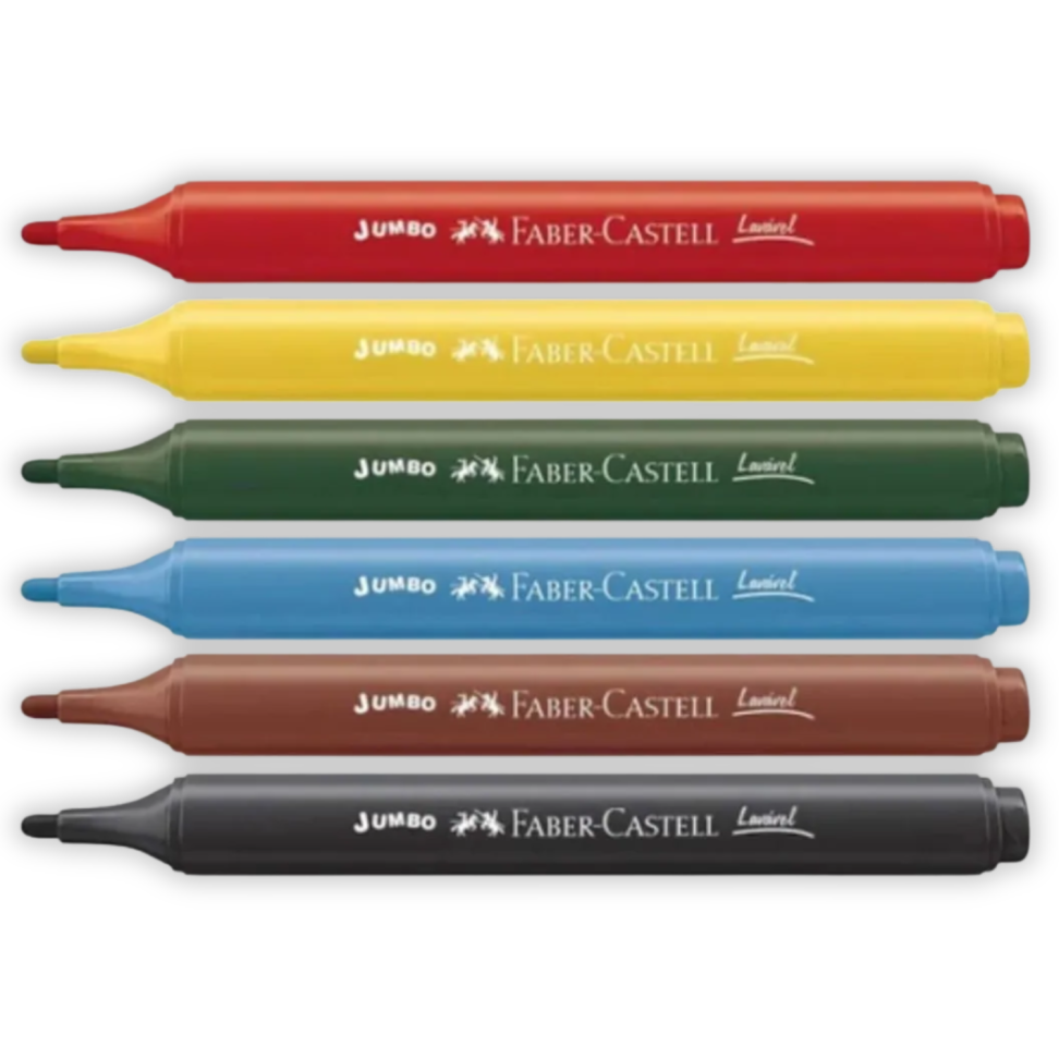 Canetinha Hidrográfica 6 Cores Jumbo Triangular Faber-Castell - #2