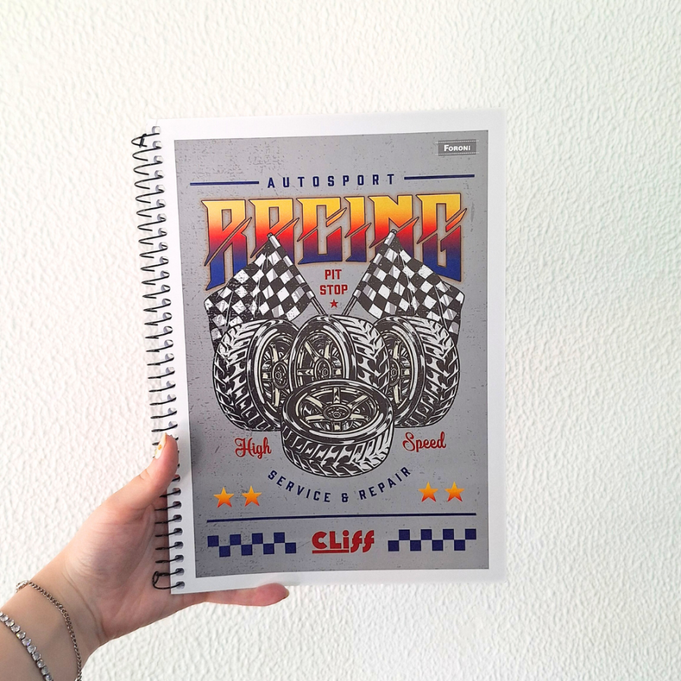 Caderno com Espiral Capa Flexível Universitário Cliff 1 Matéria Foroni - #1