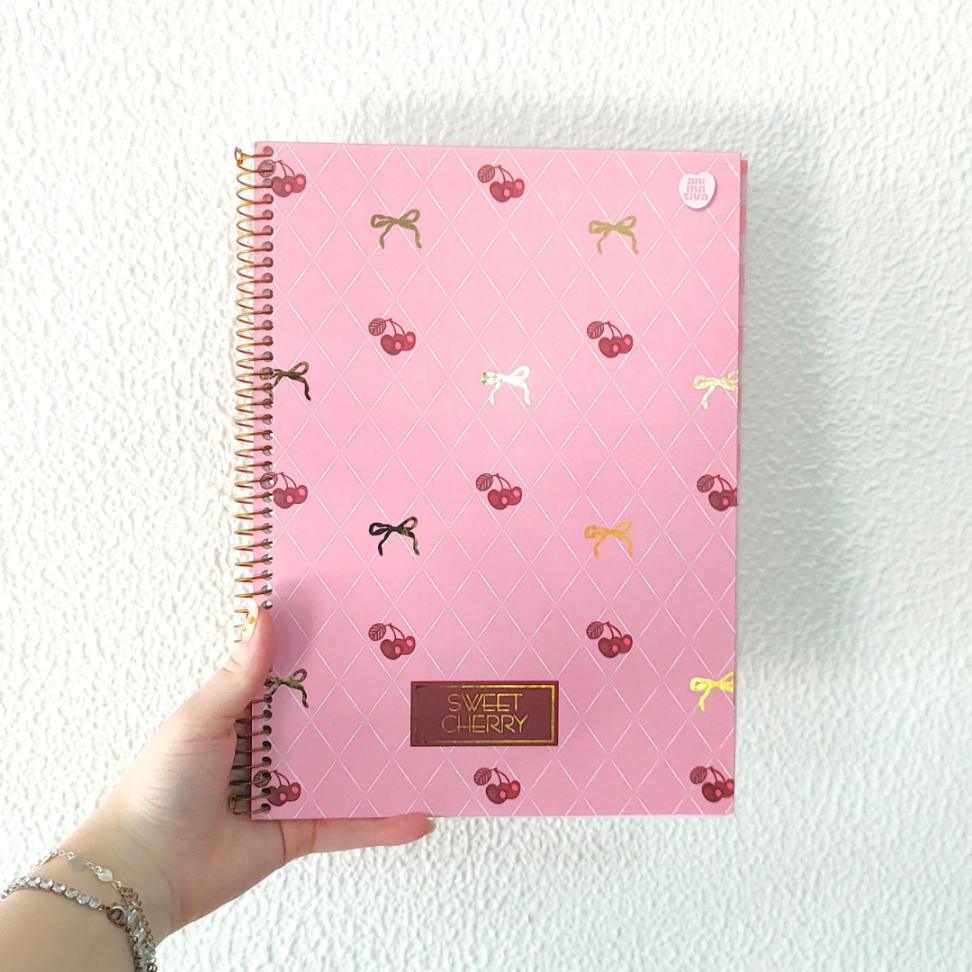 Caderno com Espiral Universitário Sweet Cherry 1 Matéria Animativa - #8