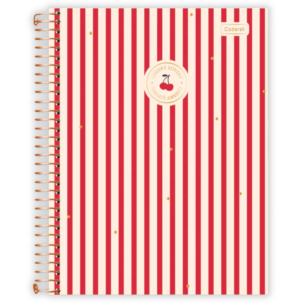 Caderno com Espiral Universitário Cherry Lovers 1 Matéria Cadersil - #5