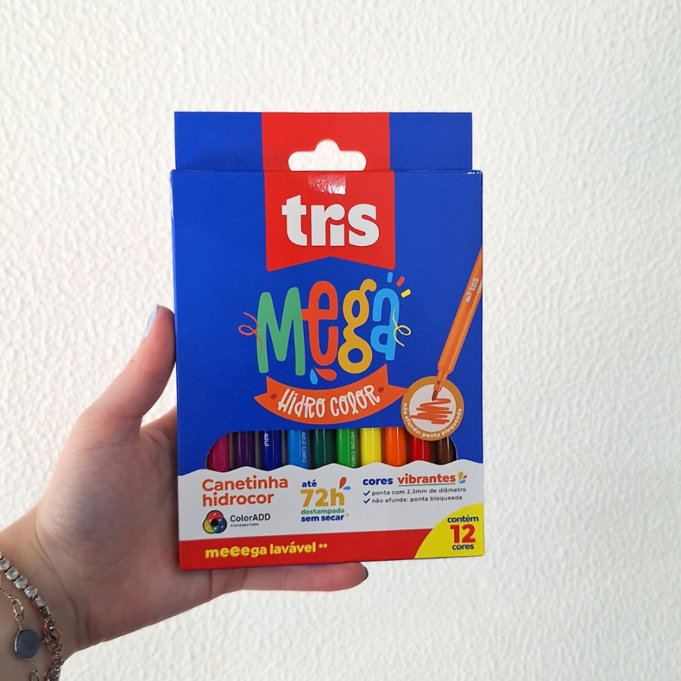 Canetinha Hidrocor 12 Cores Mega Color ADD Tris - #1