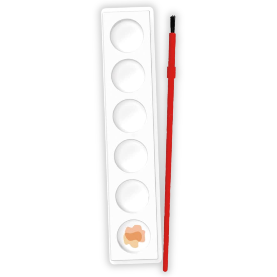 Tinta Guache 6 Cores Tons de Pele + 1 Pincel + 1 Misturador Tris - #3