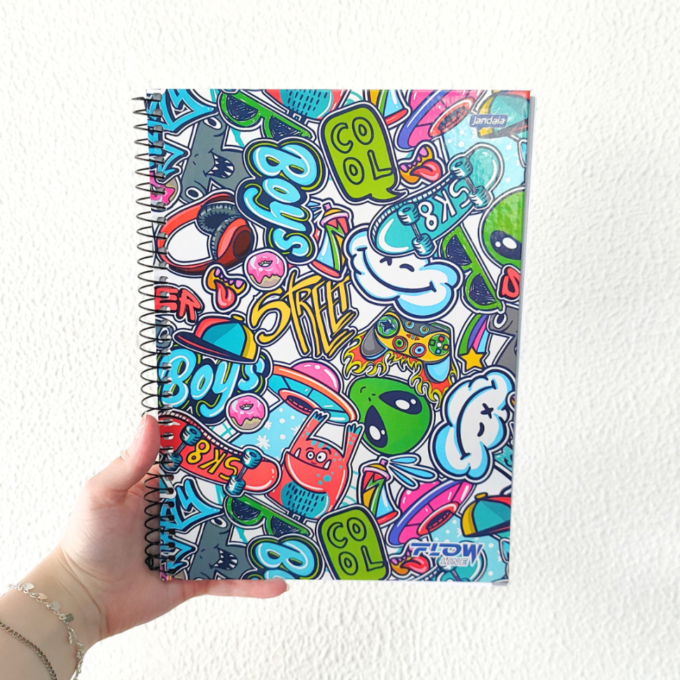 Caderno com Espiral Universitário Flow Line 1 Matéria Jandaia - #1