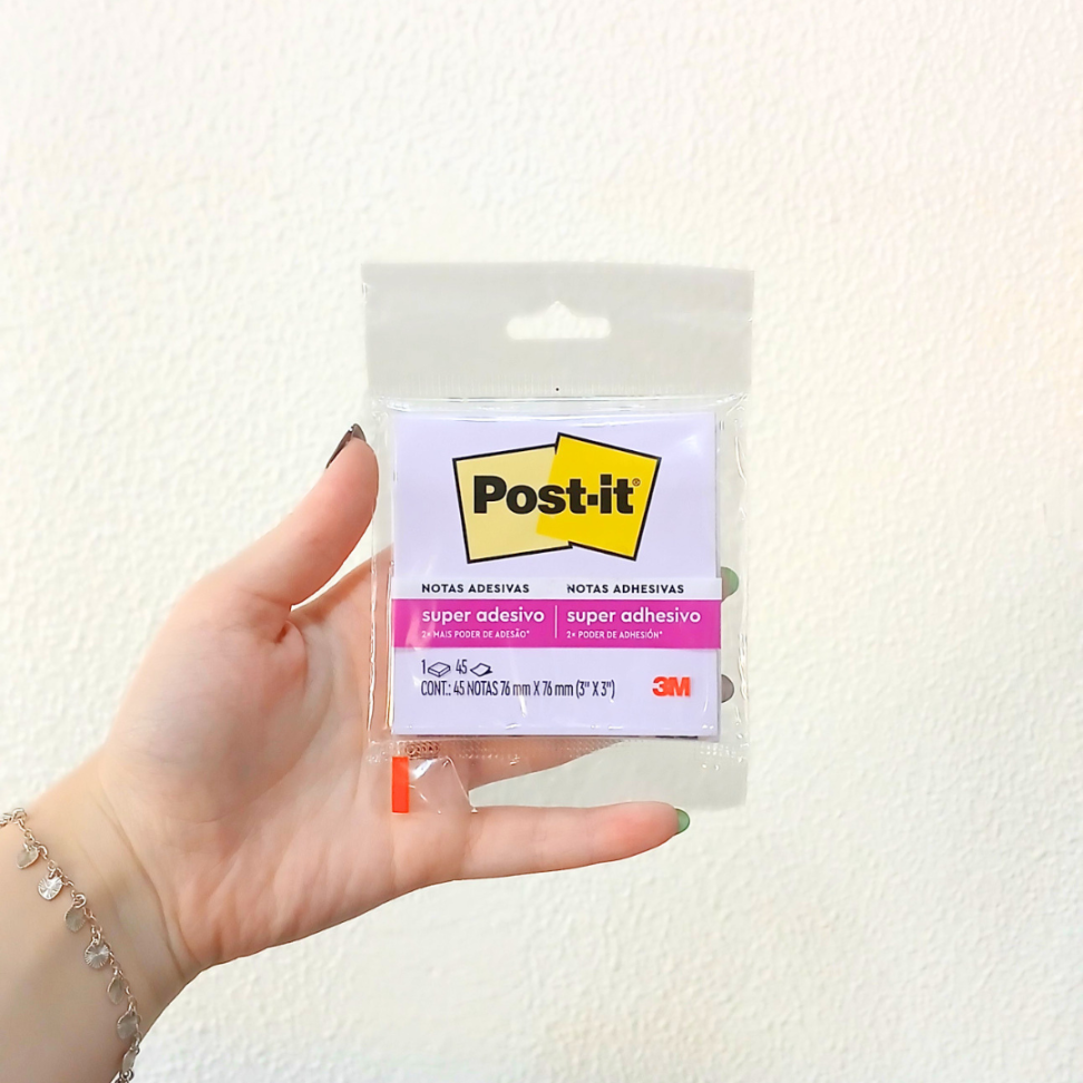 Notas Autoadesivas Post-It 76mm x 76mm Lilás 3M