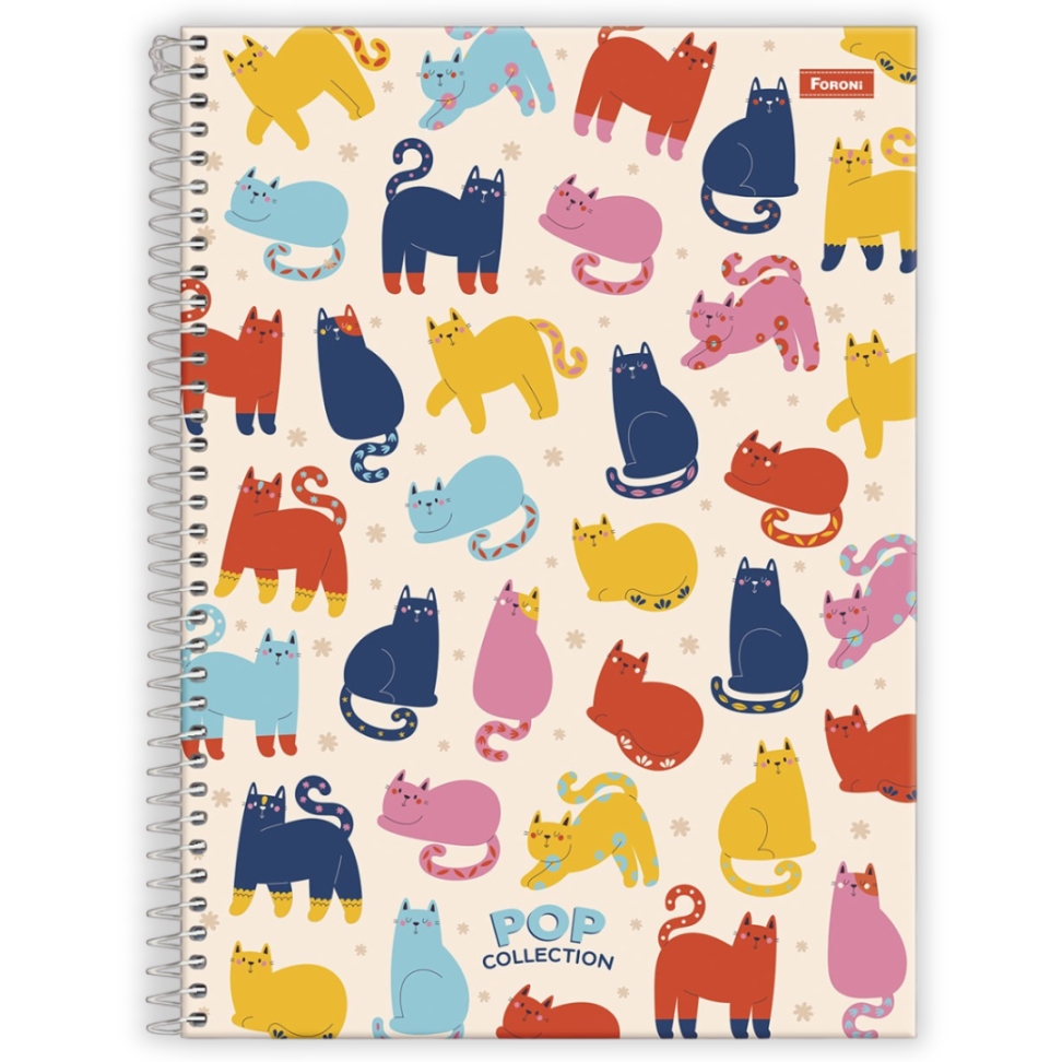 Caderno com Espiral Universitário Pop Collection 1 Matéria Foroni - #1