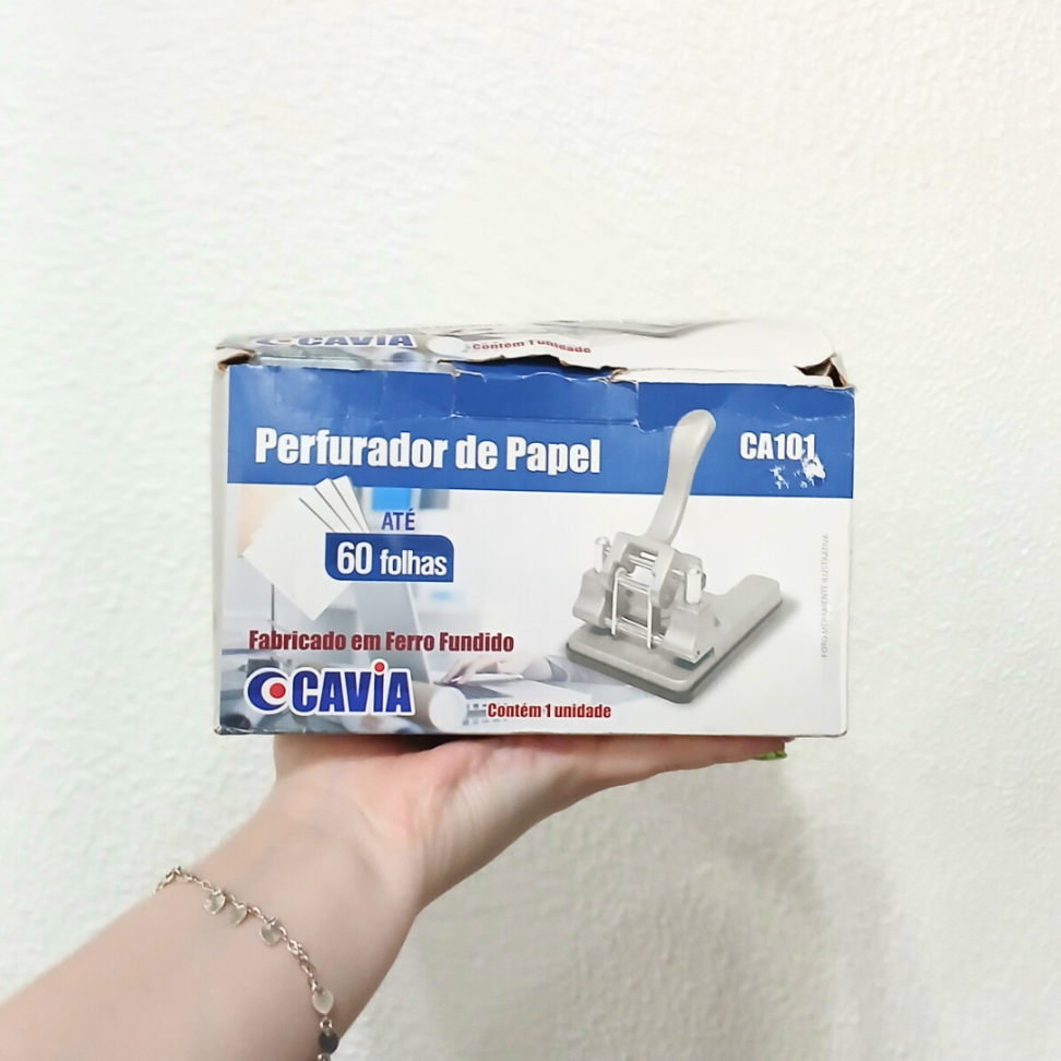 Perfurador 2 Furos 60 Folhas CA101 Ferro Fundido Cavia - #5