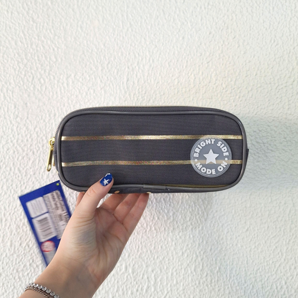 Estojo Triplo Listras e Poás Metalizado Académie Tilibra - #1