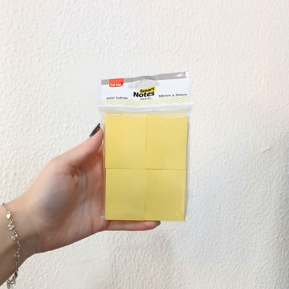 Bloco Smart Notes 38mm x 51mm Amarelo Pastel 400 Folhas BRW - #3
