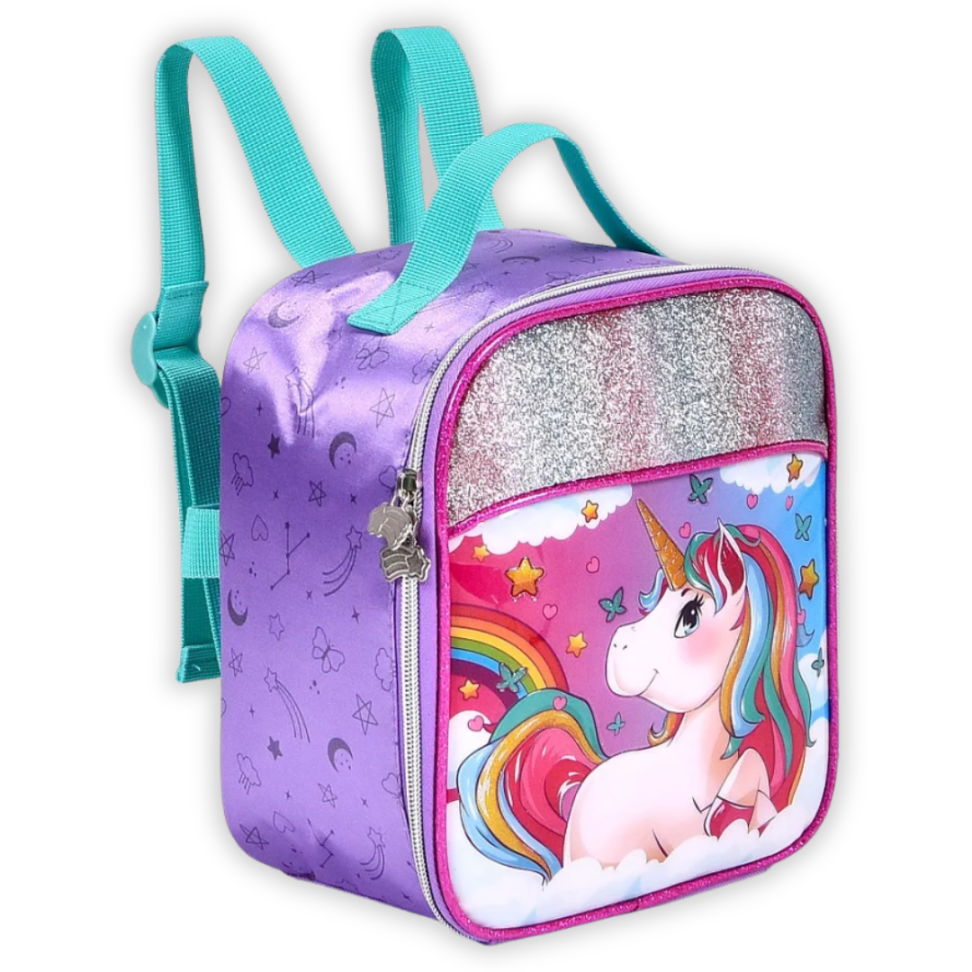 Kit Mochila de Rodas + Lancheira Térmica + Estojo Duplo Unicórnio Clio - #3