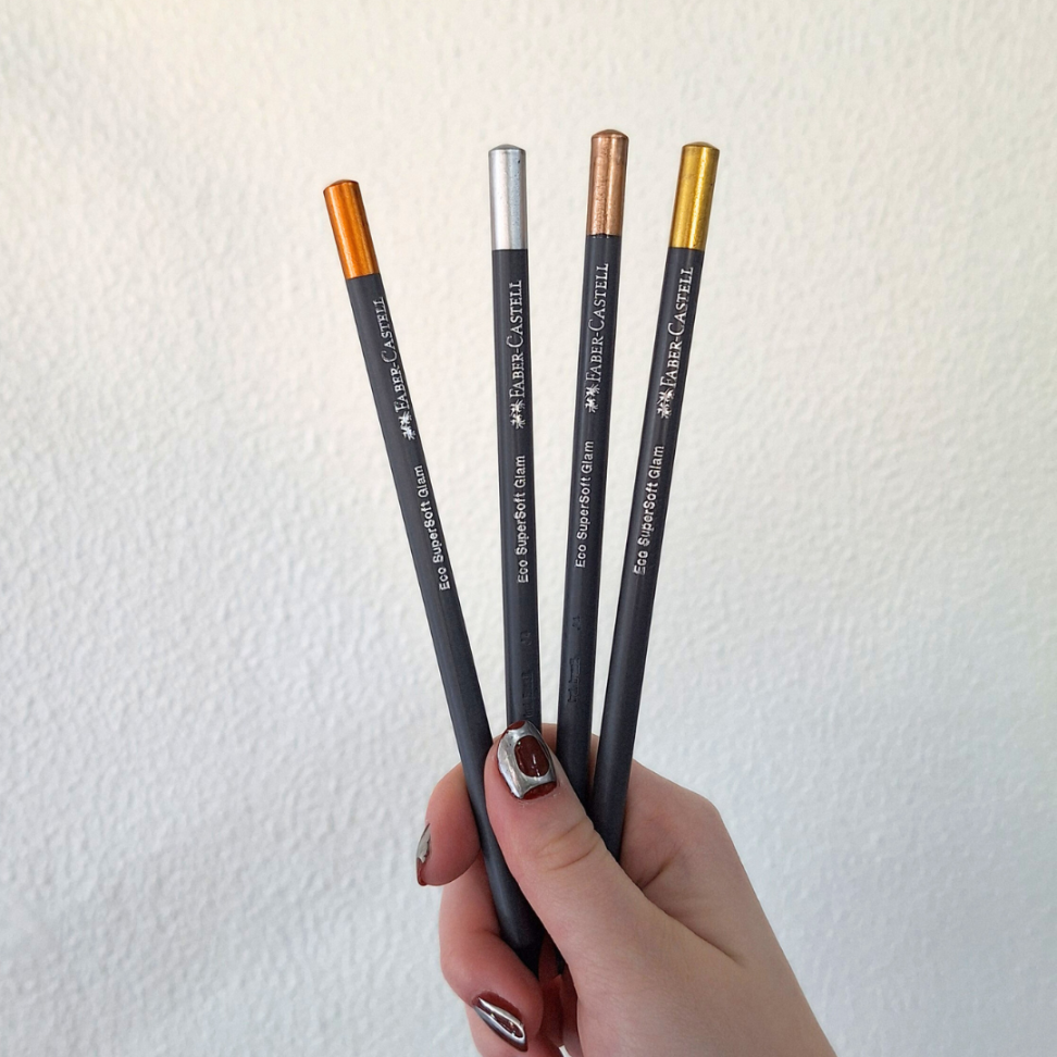 Lápis Grafite de Escrever Glam Metalizado Redondo Faber-Castell - #6