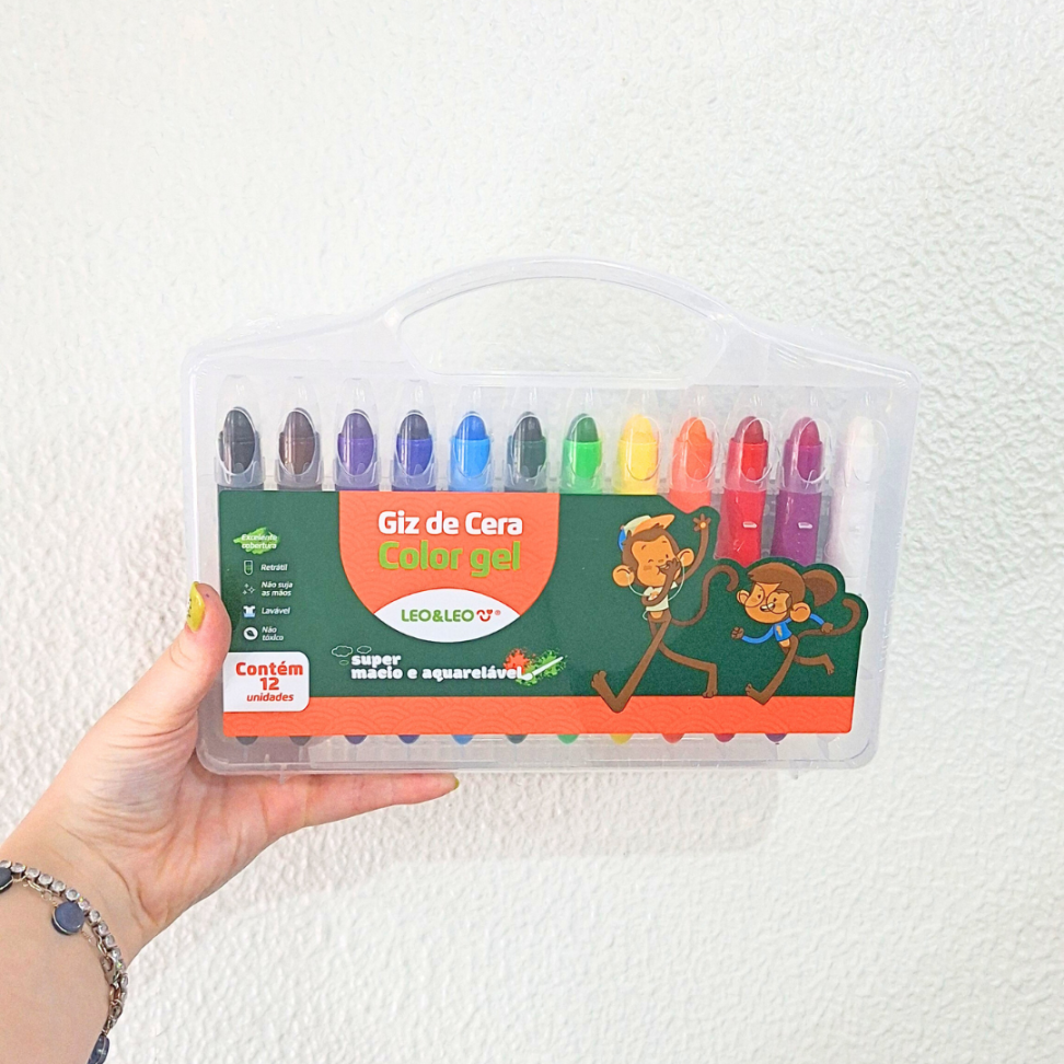 Giz de Cera Retrátil Color Gel 12 Cores Leo e Leo - #1