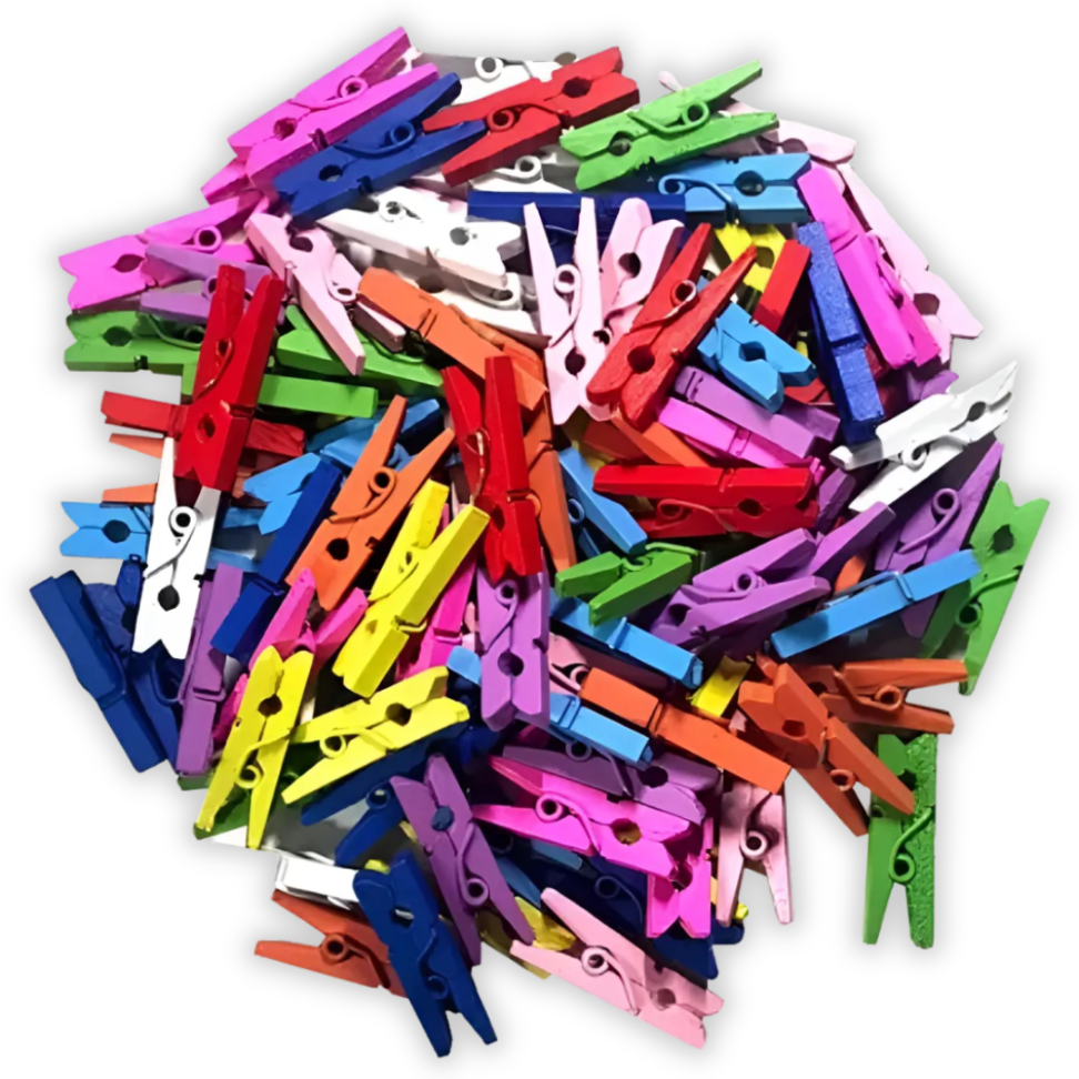Mini Prendedor de Roupa Colorido 100 Unidades Kit - #2