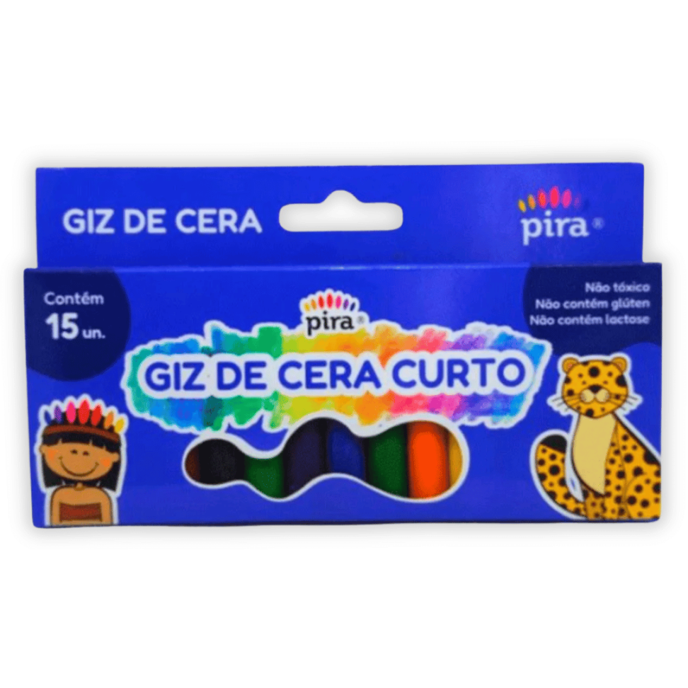 Giz de Cera Curto 15 Cores Pira