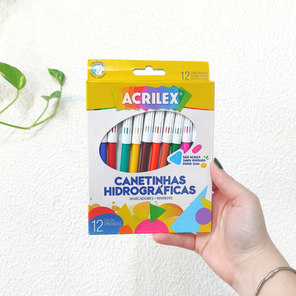 Canetinhas Hidrográficas 12 Cores Acrilex - #1