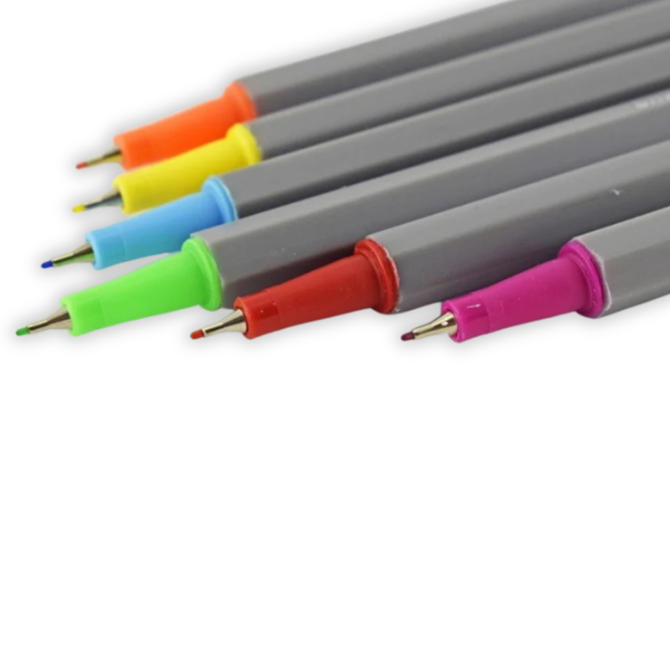 Caneta Hidrográfica Fineliner 6 Cores Neon 0.4 BRW - #2