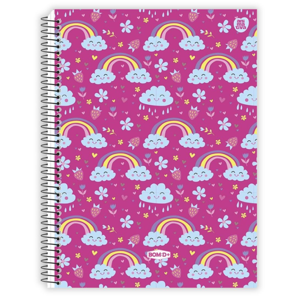 Caderno com Espiral Universitário Bom D+ Feminino 1 Matéria Animativa - #8