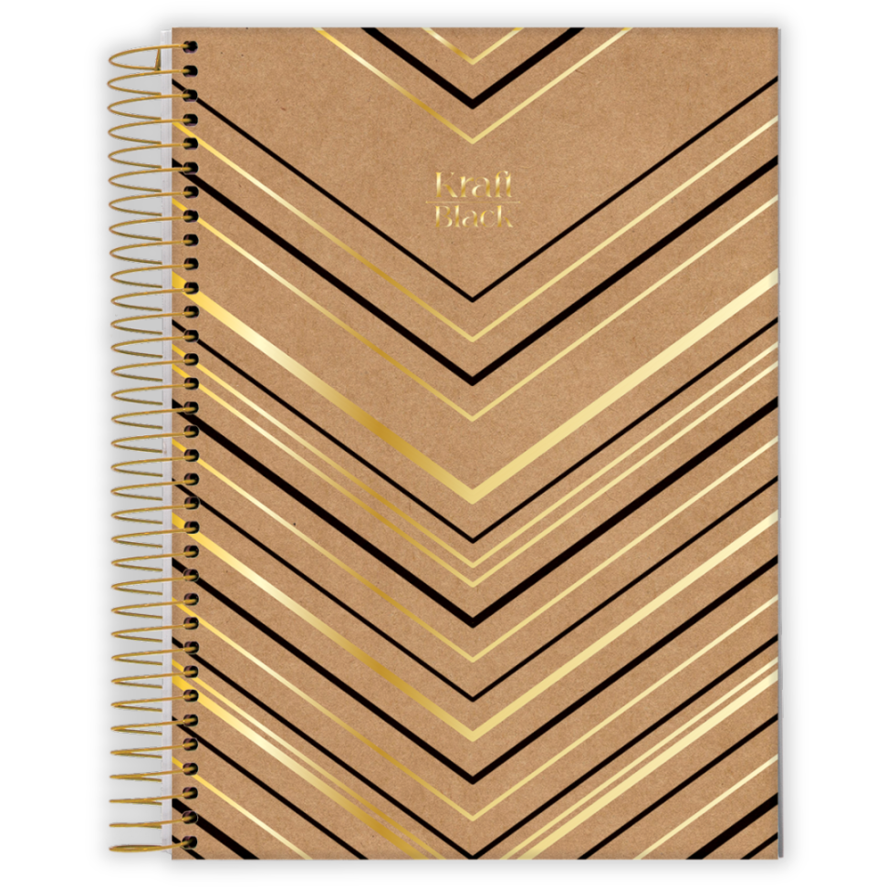 Caderno com Espiral Universitário Kraft Black 10 Matérias Jandaia - #1