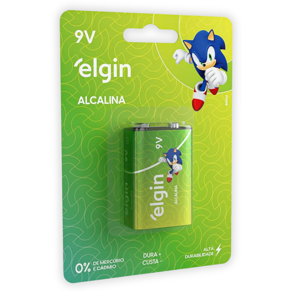 Bateria Alcalina 9V Sonic Elgin