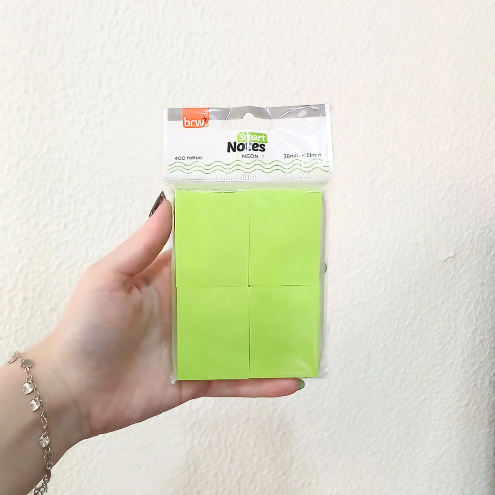 Bloco Smart Notes 4 Blocos 38mm x 51mm Neon 400 Folhas BRW - #4