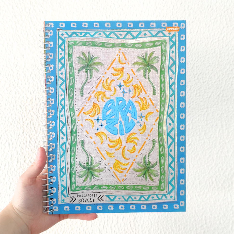 Caderno com Espiral Universitário Passaporte Brasil 1 Matéria Jandaia - #1