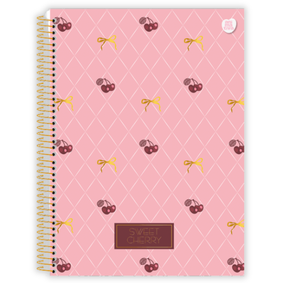 Caderno com Espiral Universitário Sweet Cherry 1 Matéria Animativa - #4