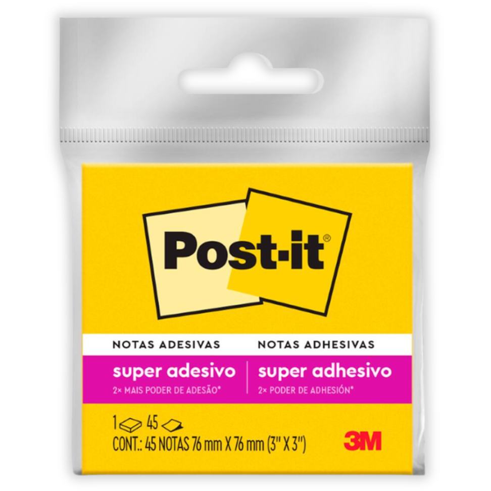 Notas Autoadesivas Post-It 76mm x 76mm Neon 3M