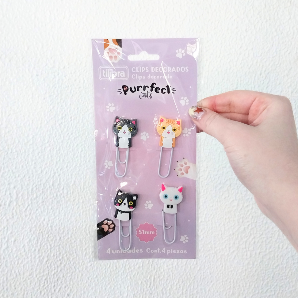 Clipes para Papel Decorados 51mm Purrfect Cats 4 Unidades Tilibra - #3