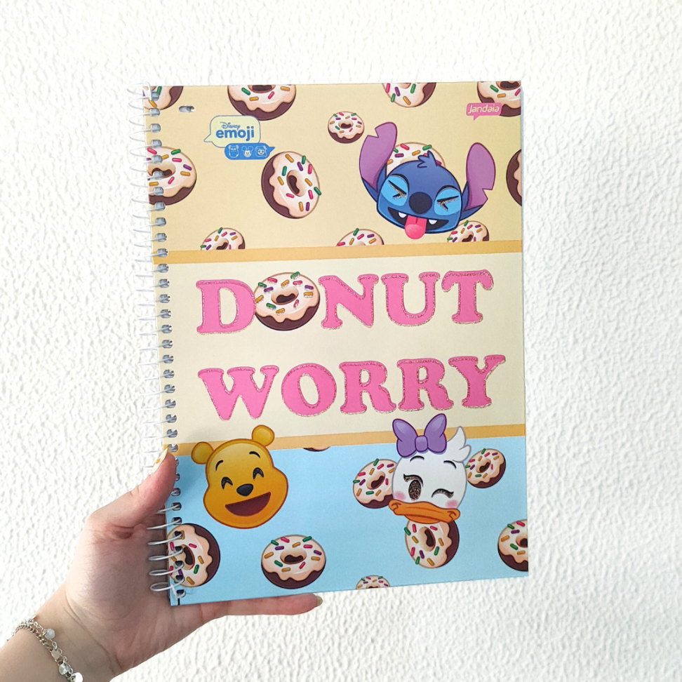 Caderno com Espiral Universitário Disney Emoji 1 Matéria Jandaia - #1
