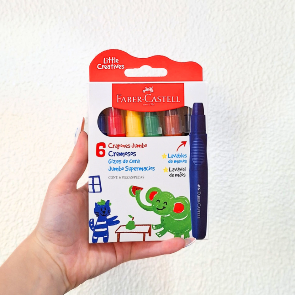 Giz de Cera Retrátil Super Macio 6 Cores Little Creatives Faber-Castell - #1