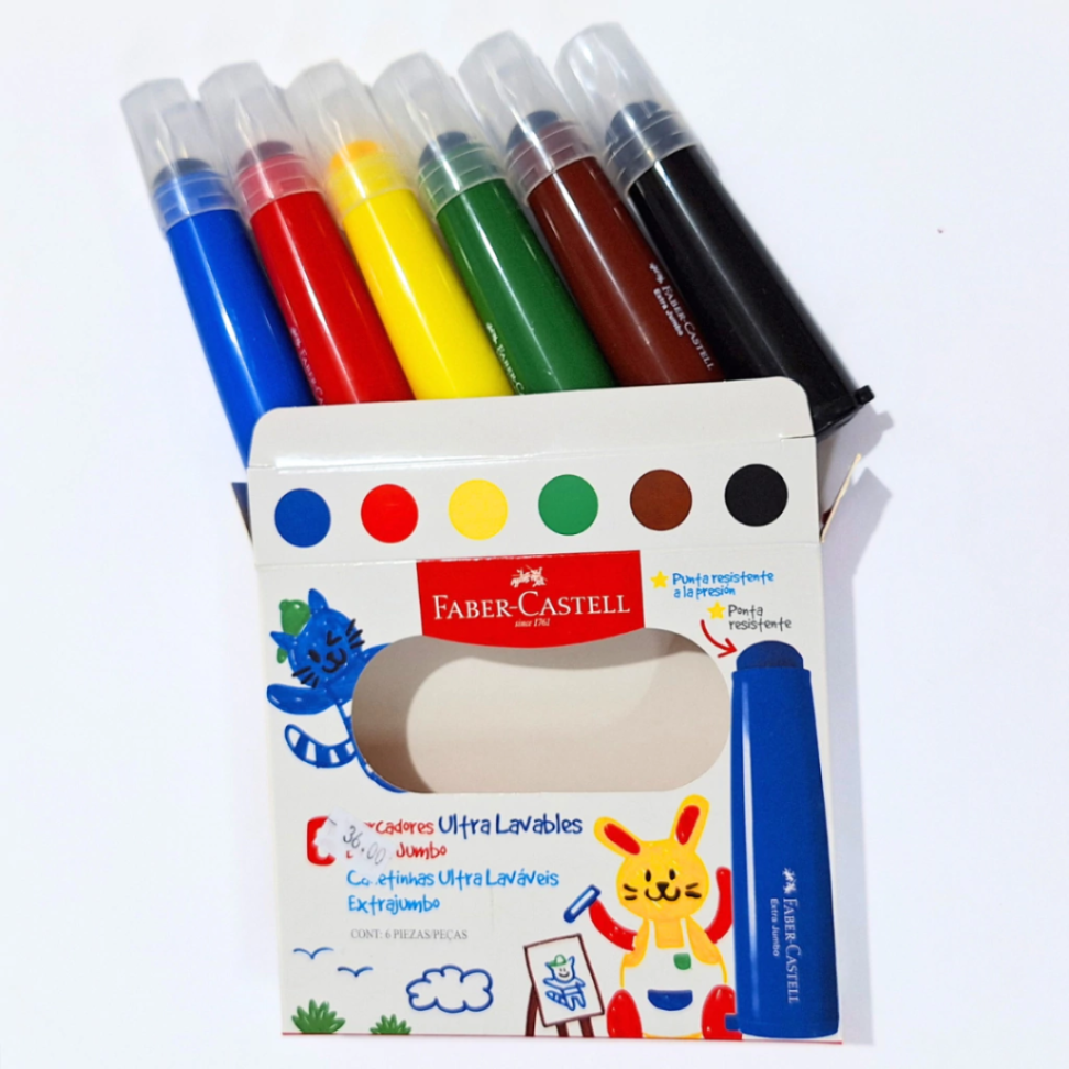Canetinha Extrajumbro 6 Cores Little Creatives Faber-Castell - #4