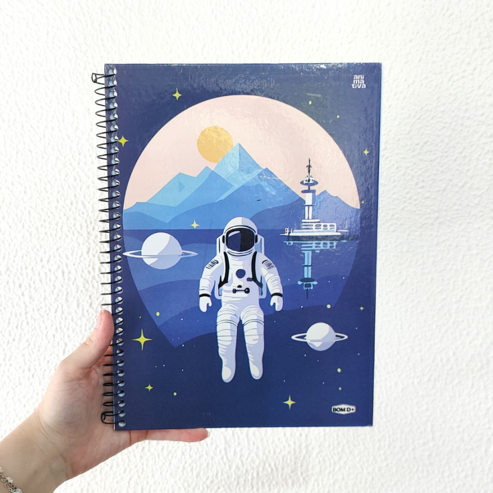 Caderno com Espiral Universitário Bom D+ Masculino 1 Matéria Animativa - #12