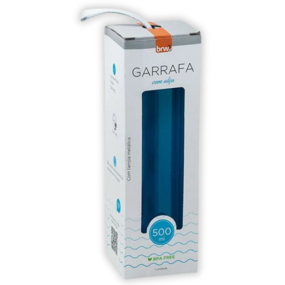 Garrafa Plástica com Alça Azul 500ml BRW - #1