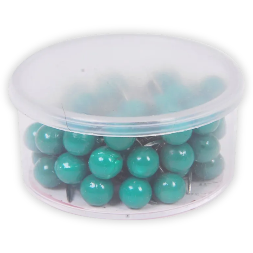 Alfinete para Mapa Tipo Bola Verde Escuro 5mm 50 Unidades ACC