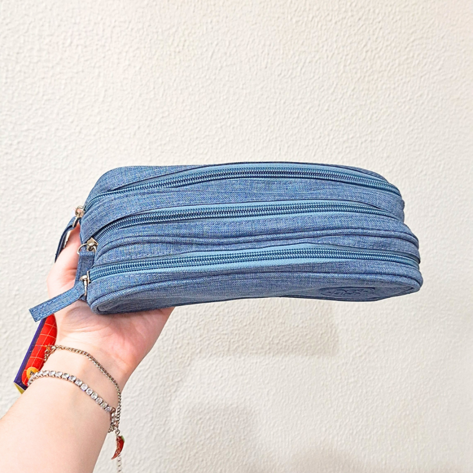 Estojo Triplo Jeans Azul Packn'Go - #1