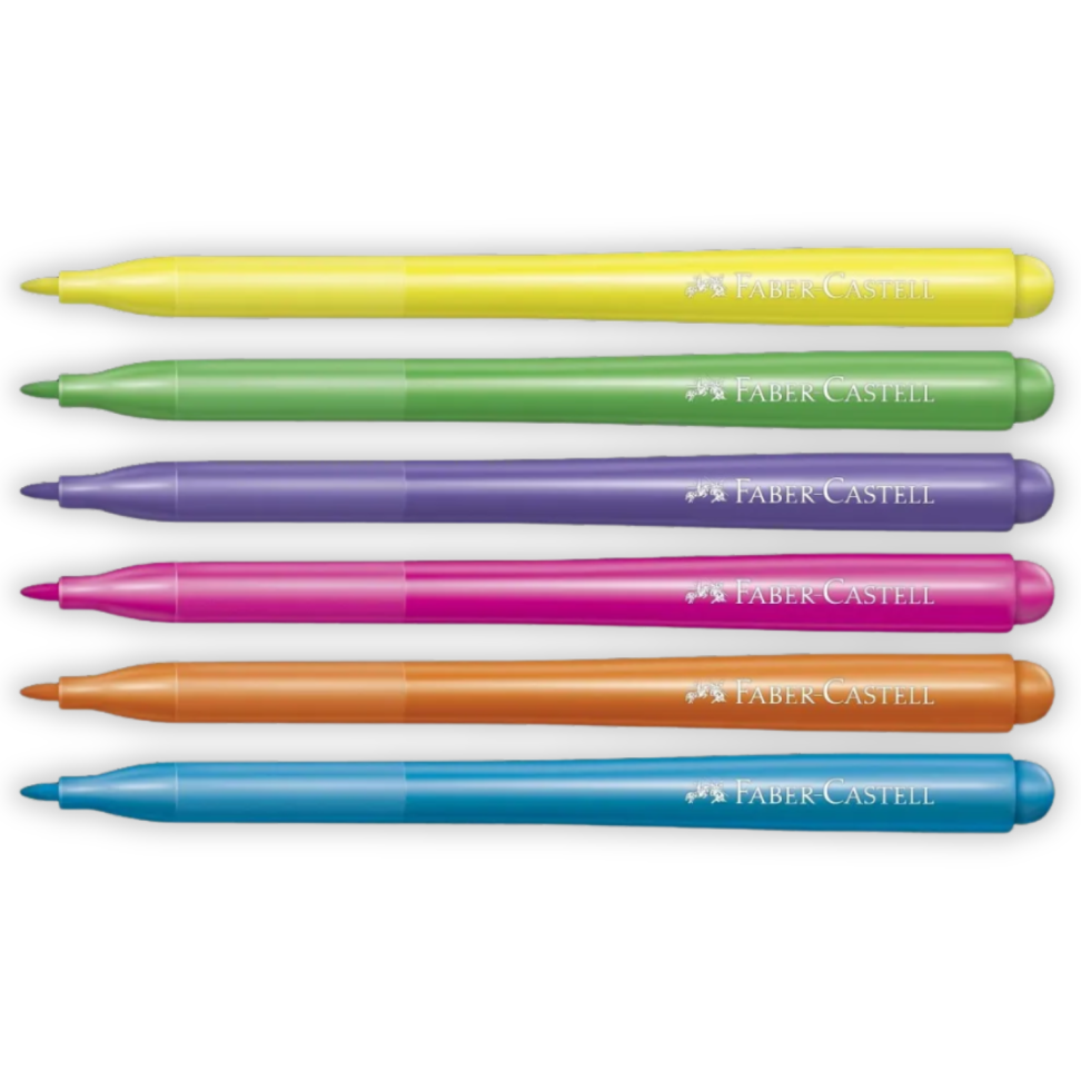 Canetinha Hidrográfica Vai e Vem 6 Cores Neon Faber-Castell - #2